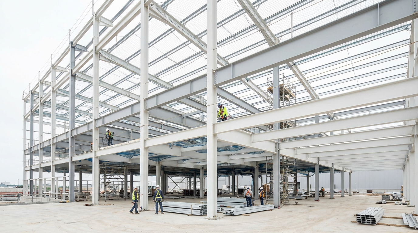 Estrutura metálica em construção